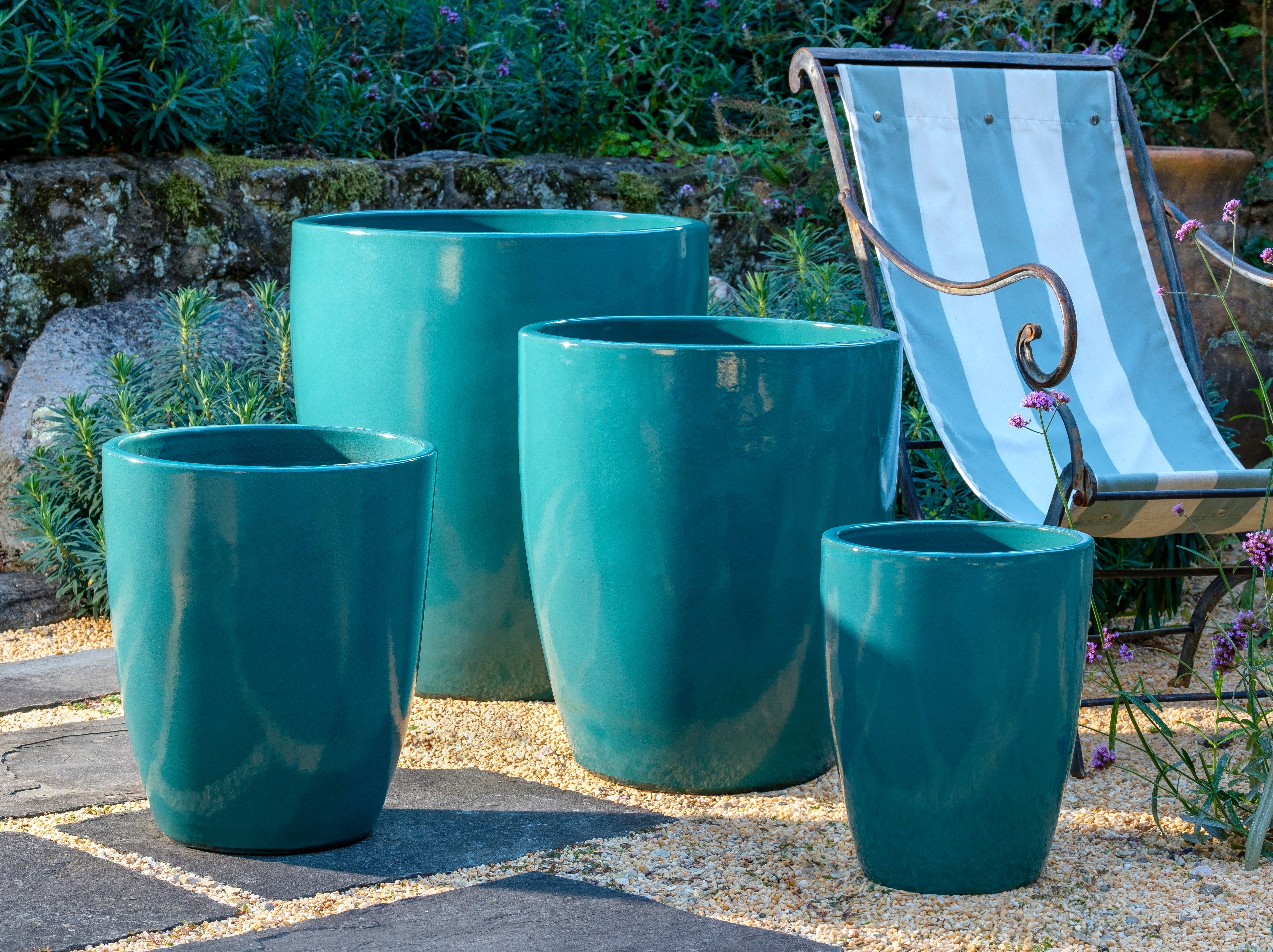 turquoise plant pot outdoor large Perla Planter