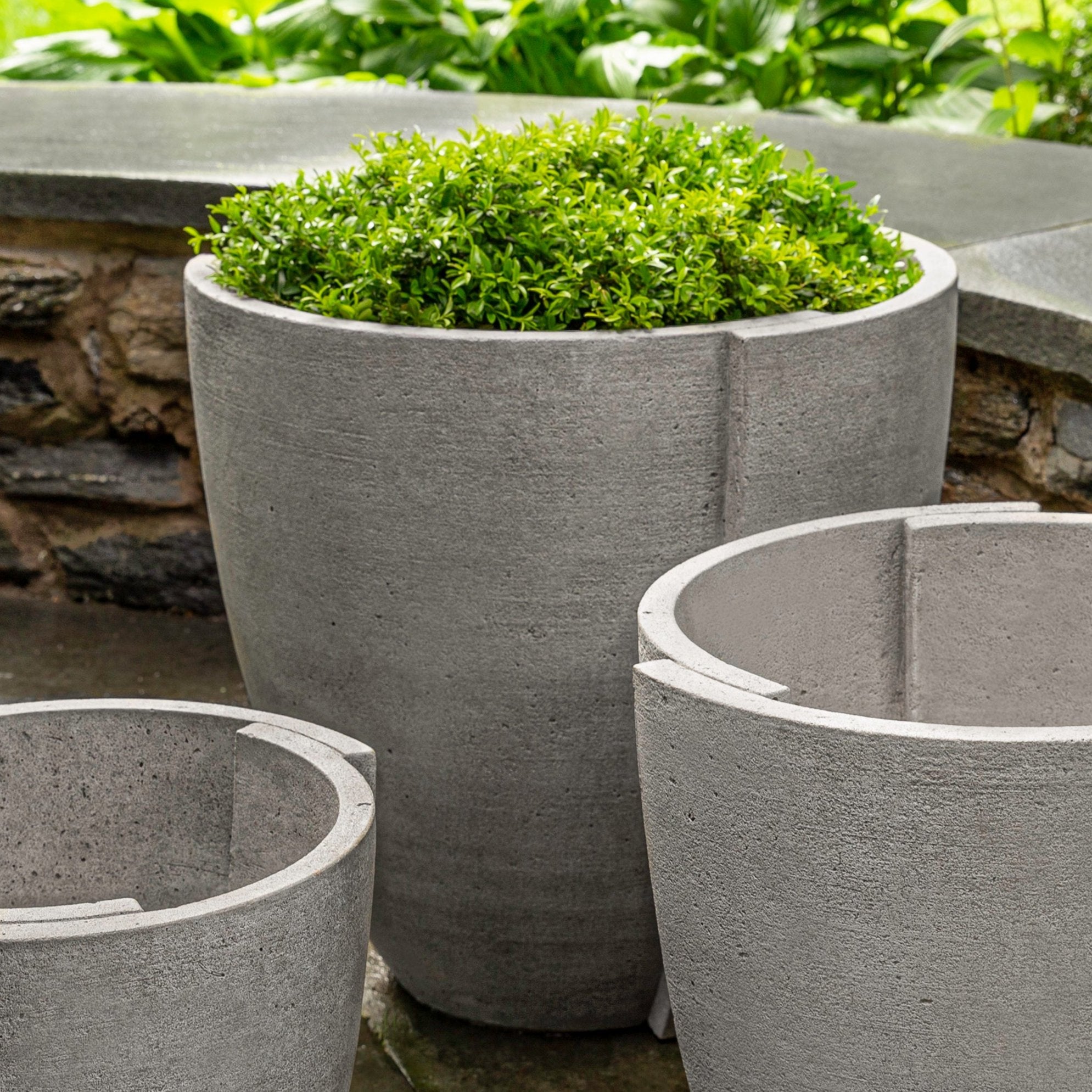 small grey planter pots Campania International Concept Planter Lead Antique / Large