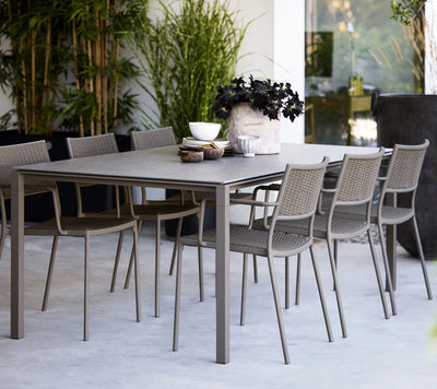 Dining set with bamboos in the background