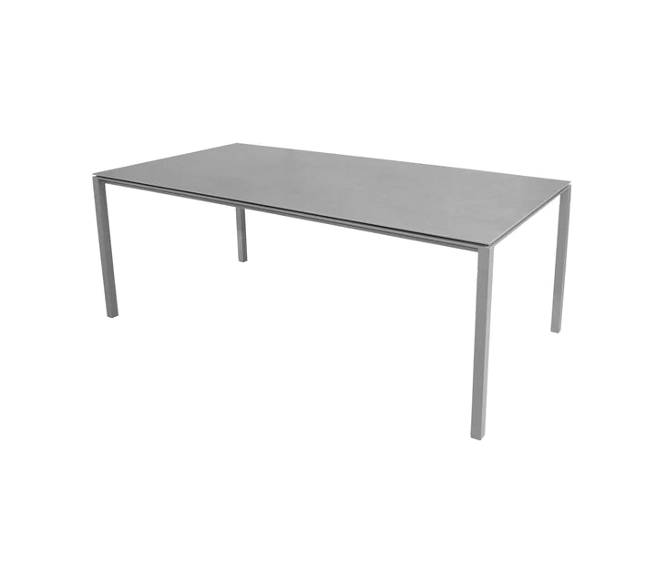 Light grey rectangular table on white background