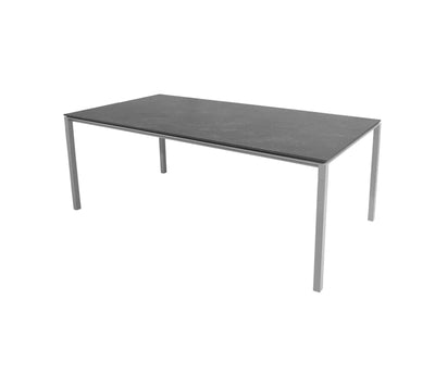 Dark grey rectangular table on white background