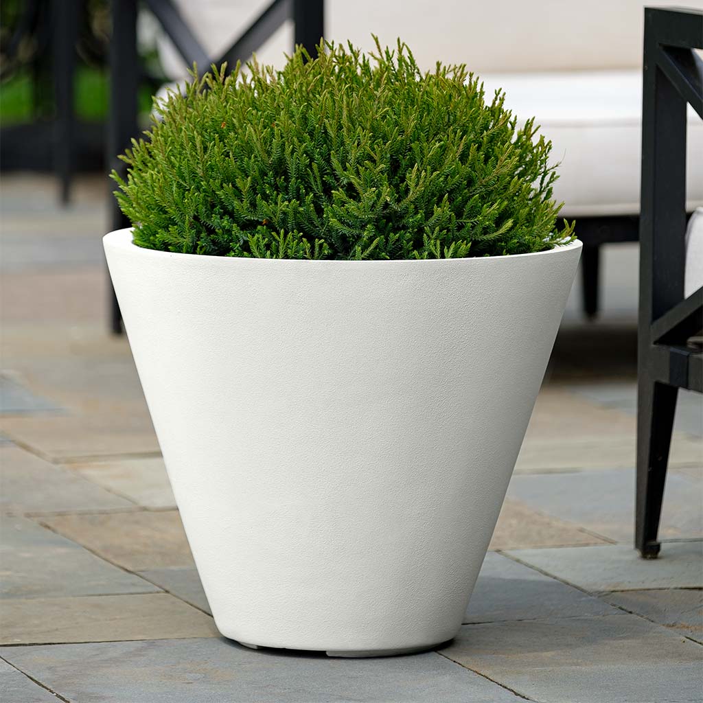 extra large white plant pot Campania Laghetto Tall Cone Planter - 94-350-22200