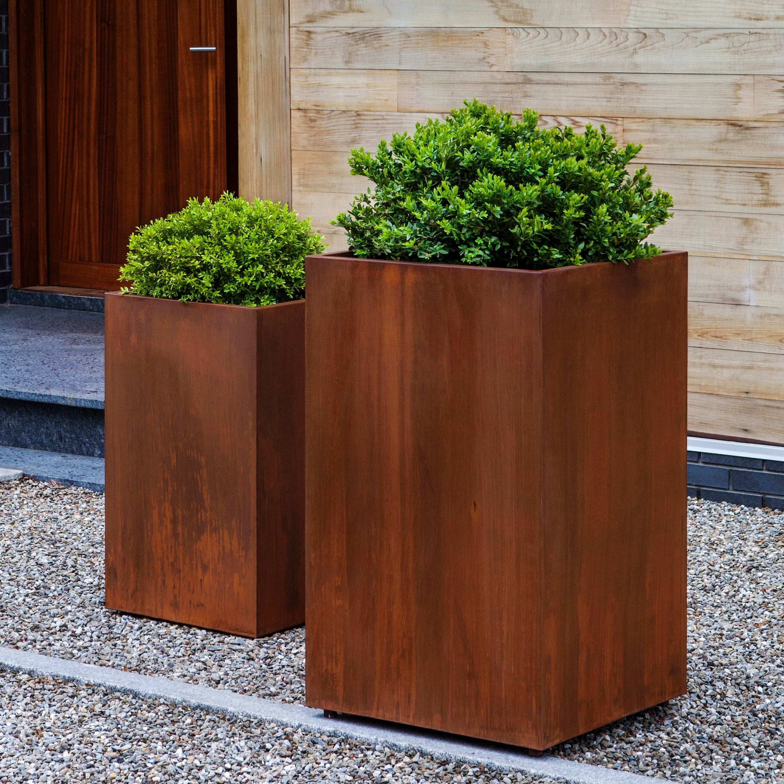 Madera Tall Planters  Tall Ribbed Pottery Planters