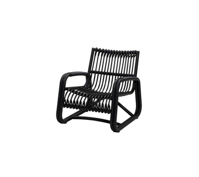 Black outdoor armchair on white background