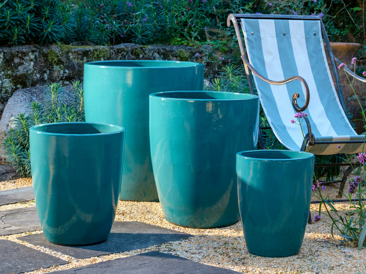 turquoise plant pots outdoor Perla Planter