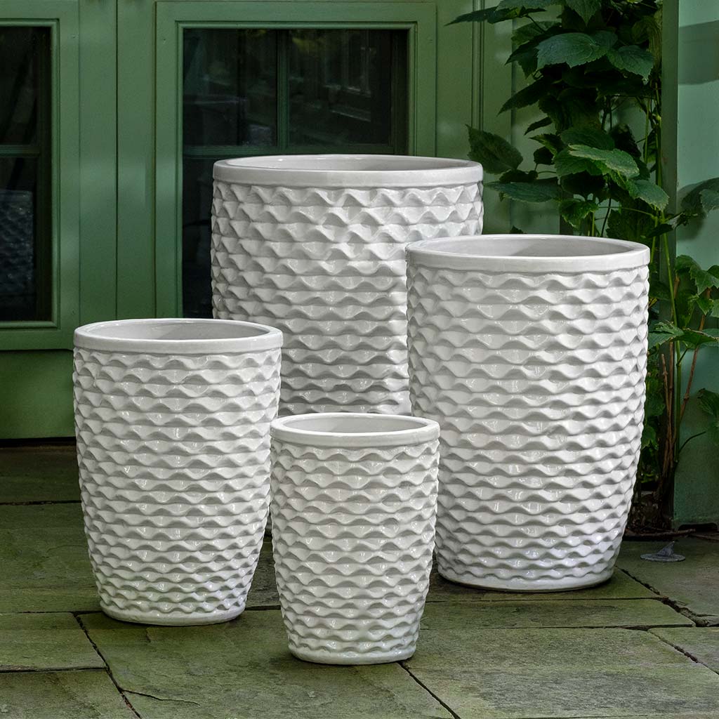 white ceramic planter pots Campania Honeycomb Planter, Tall, Set of 4 - 8415-1304