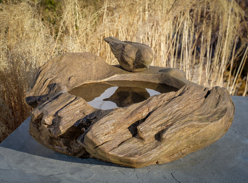 Driftwood Perch Birdbath by Campania International