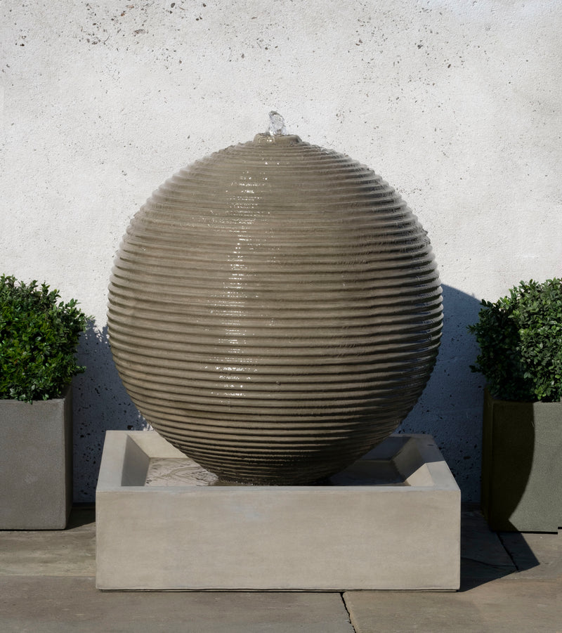 Ribbed Sphere Fountain by Campania International