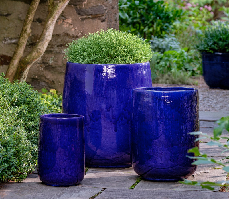 43 in. tall cobalt blue verona plastic planter Caixa Planter - Antique Pearl