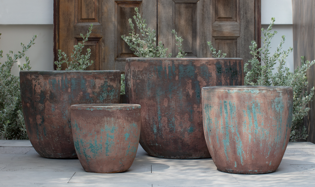 trio of outdoor plant pots Mendocino Planter