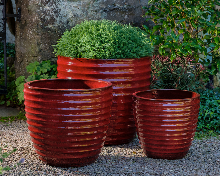 マテ壺　CAMIONERO PREMIUM RED Linea Planter - Set of 3 by Campania International – Birdsall & Co.