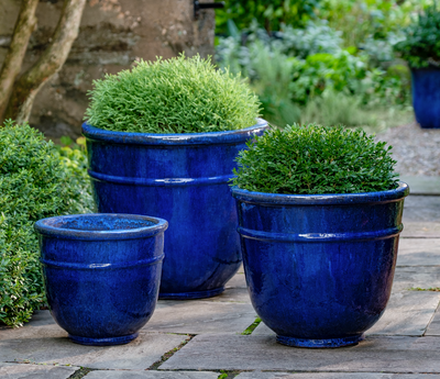 Symi Planter Set of 3 Glazed Garden Pots