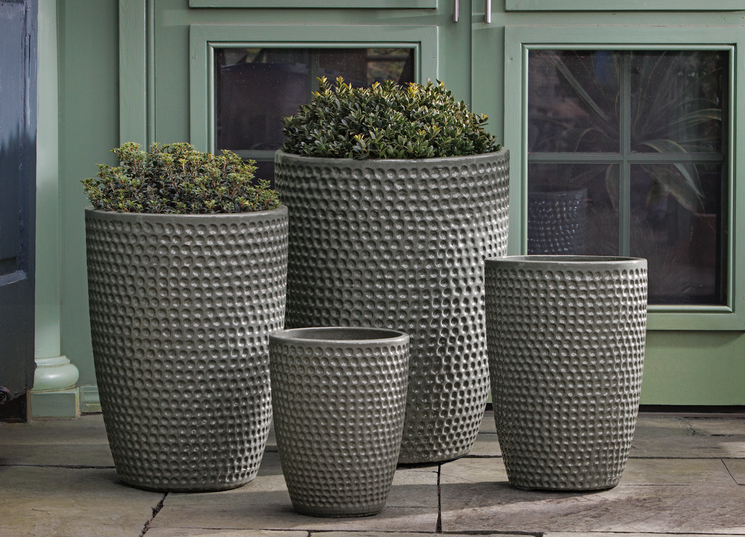 Campania Coin Pot Planter, Tall, Set of 4 - 8416-23904 - Pewter Green