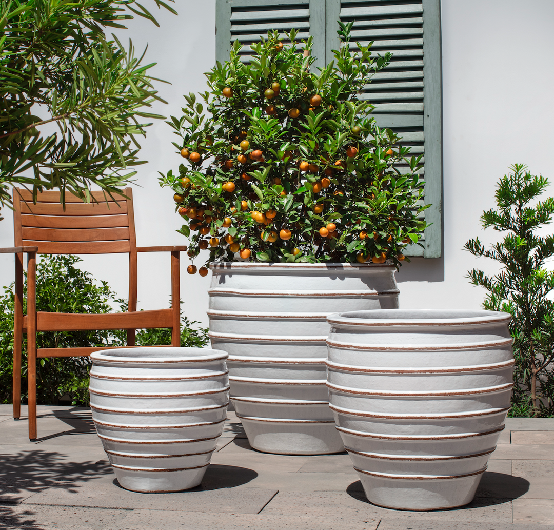 white outside plant pots Campania Vari Planter, Set of 3 - 7011-0103