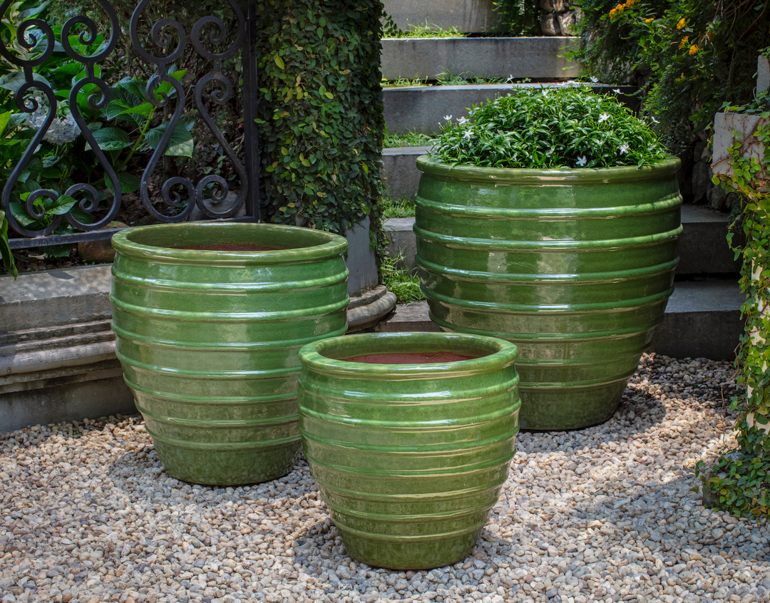 large green plant pots outdoor Vari Planter Set of 3 Campania International, Erin Green