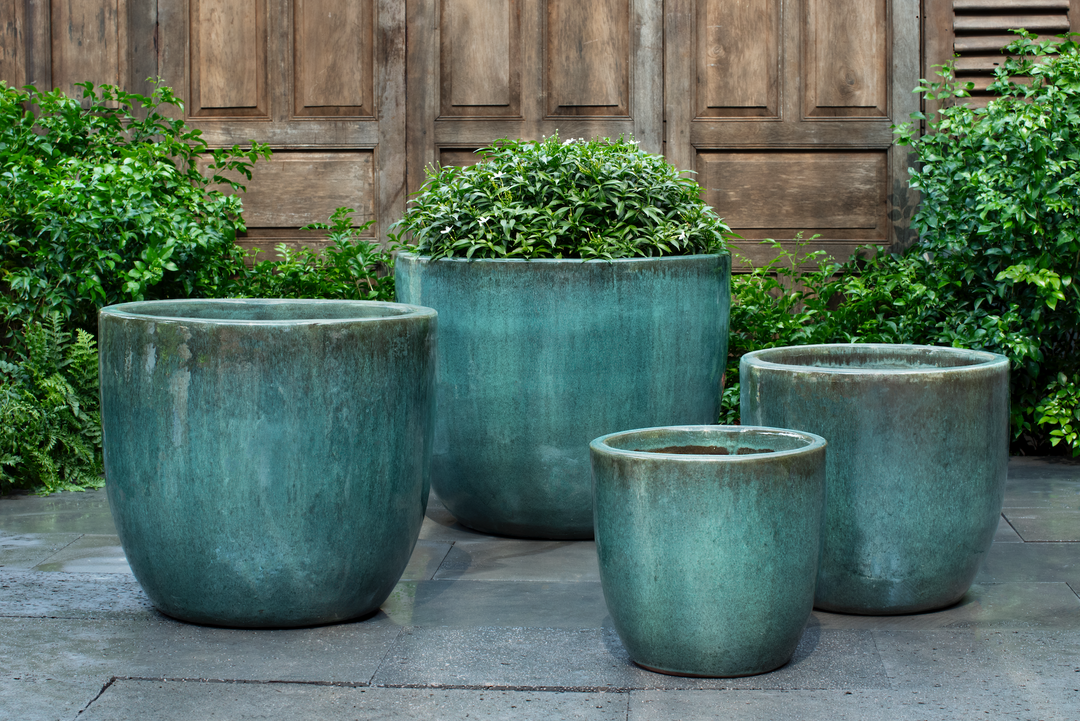 teal plant pot outdoor Mendocino Planter