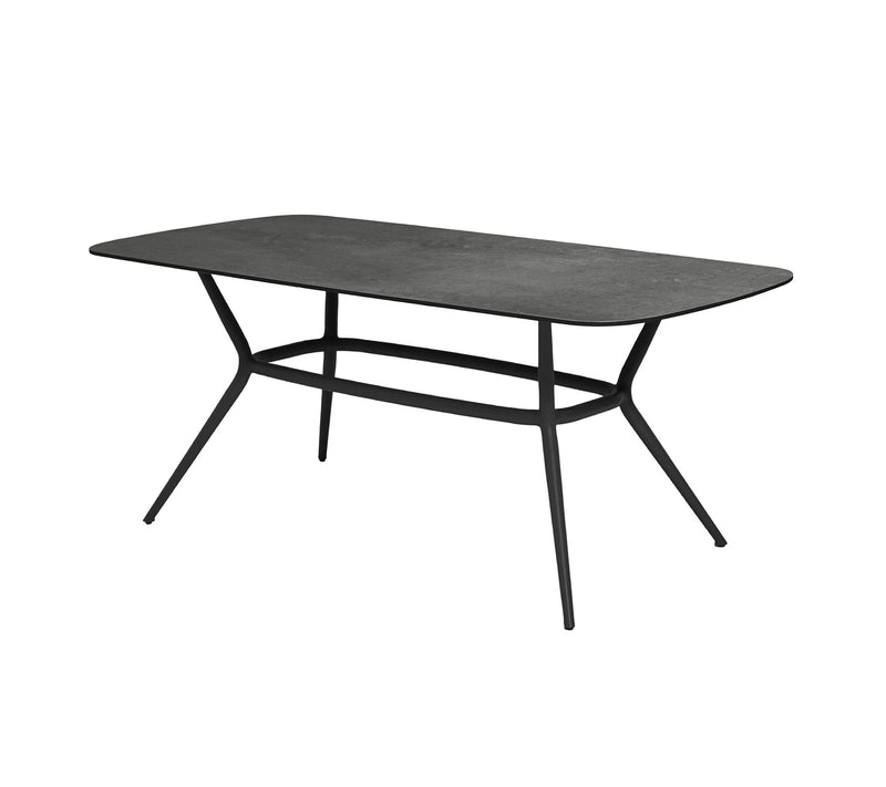 Rectangular black table on white background