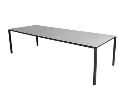 Light grey rectangular table on white background