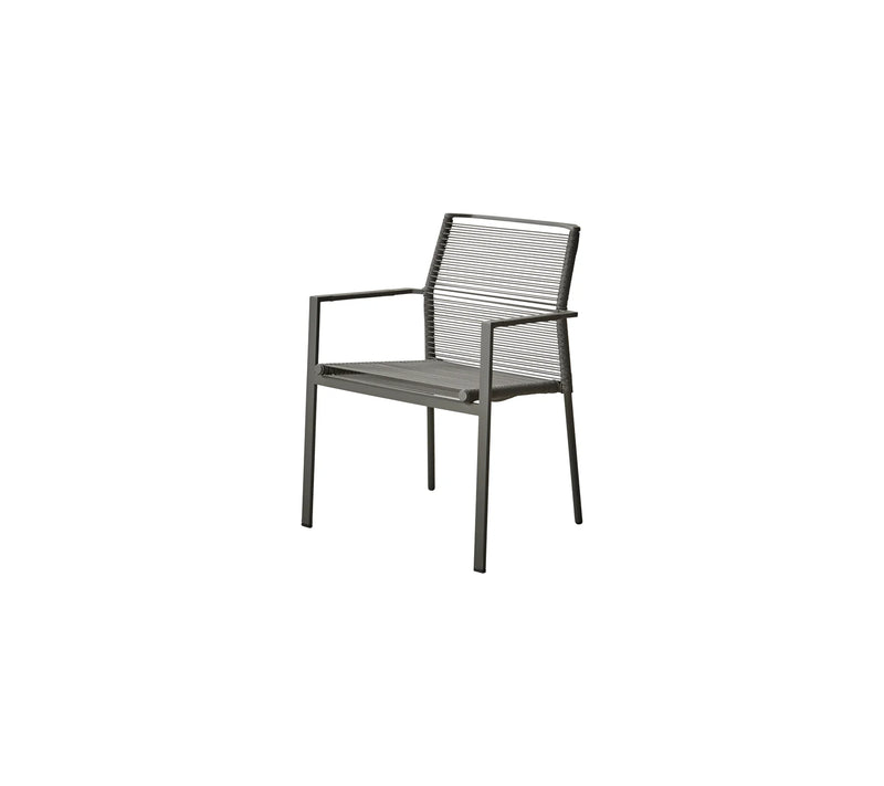 Black dining armchair on white background