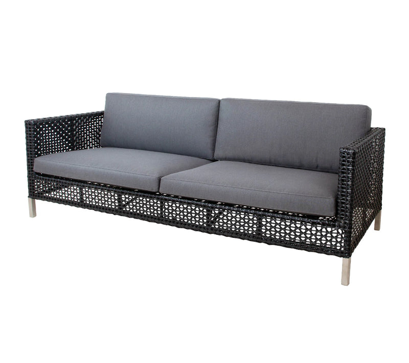 Dark grey sofa on white background