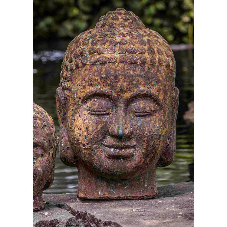 Buddha head in rustic dimpled finish