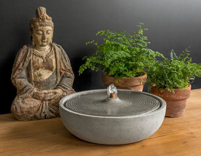 Table top fountain with rippled top pictures with sitting buddha