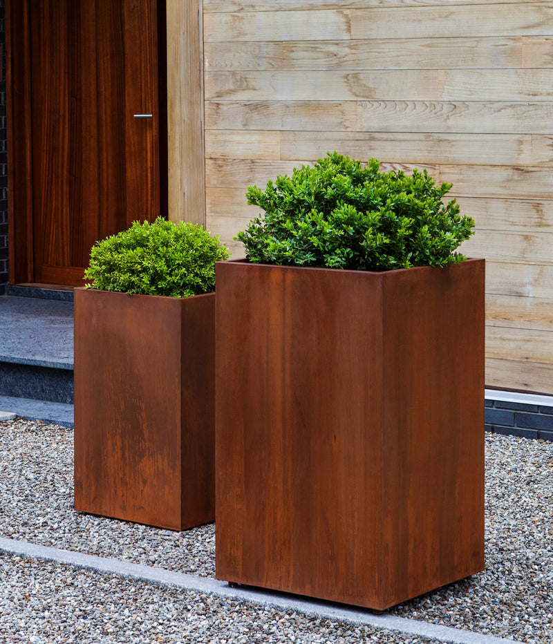 Steel Tall Cube Planter - Set of 2 by Campania International