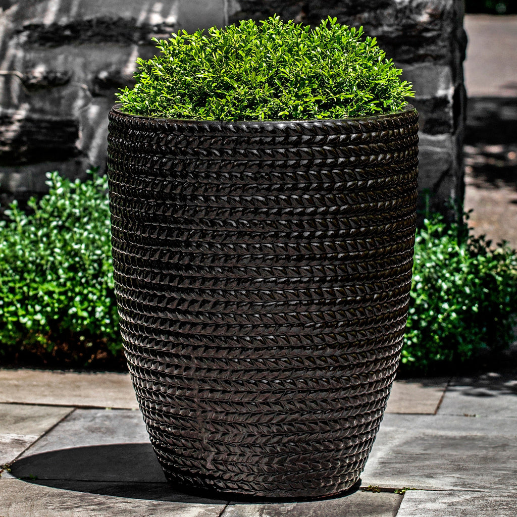 black wicker plant pots Sisal Weave Tall Planter