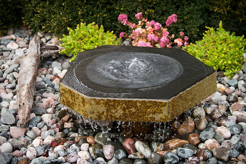 Basalt Birdbath Fountain