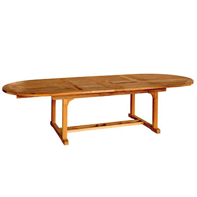 Extend oval teak table on white background