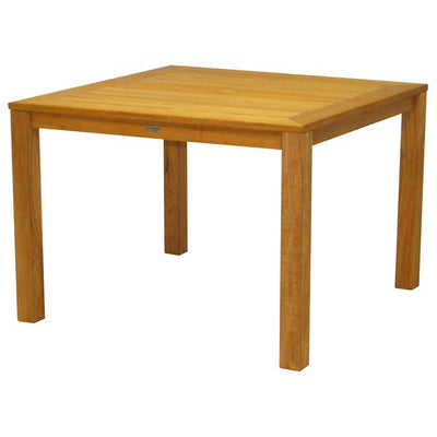 Square teak table on white background
